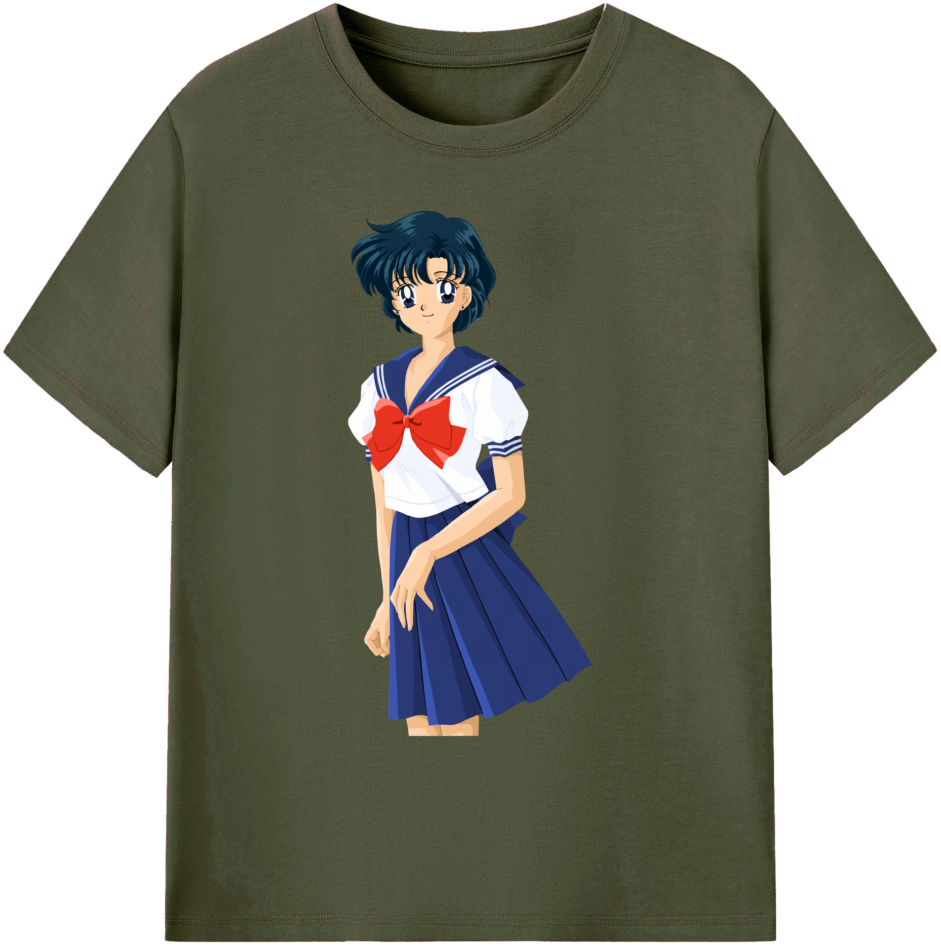 （画像用） 美少女戦士セーラームーン 水野 亜美 みずの あみ Sailor Moon Mizuno Ami 綿100％ メンズ半袖Tシャツ｜肌触りやわらか＆通気性